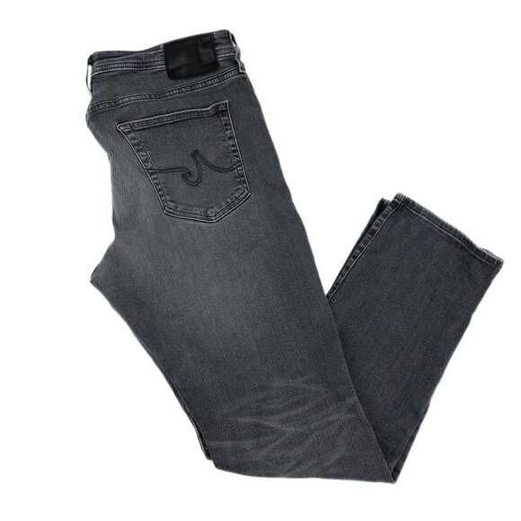 Ag Adriano Goldschmied Gray High-Rise Slim Straight JeansMade in Mexico